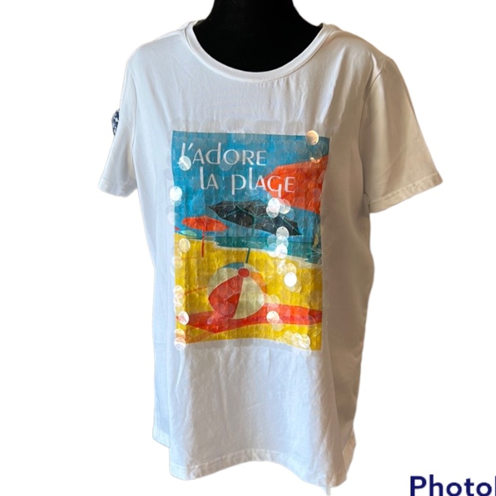 COCO Y CLUB short sleeve t shirt with sequins size extra large
